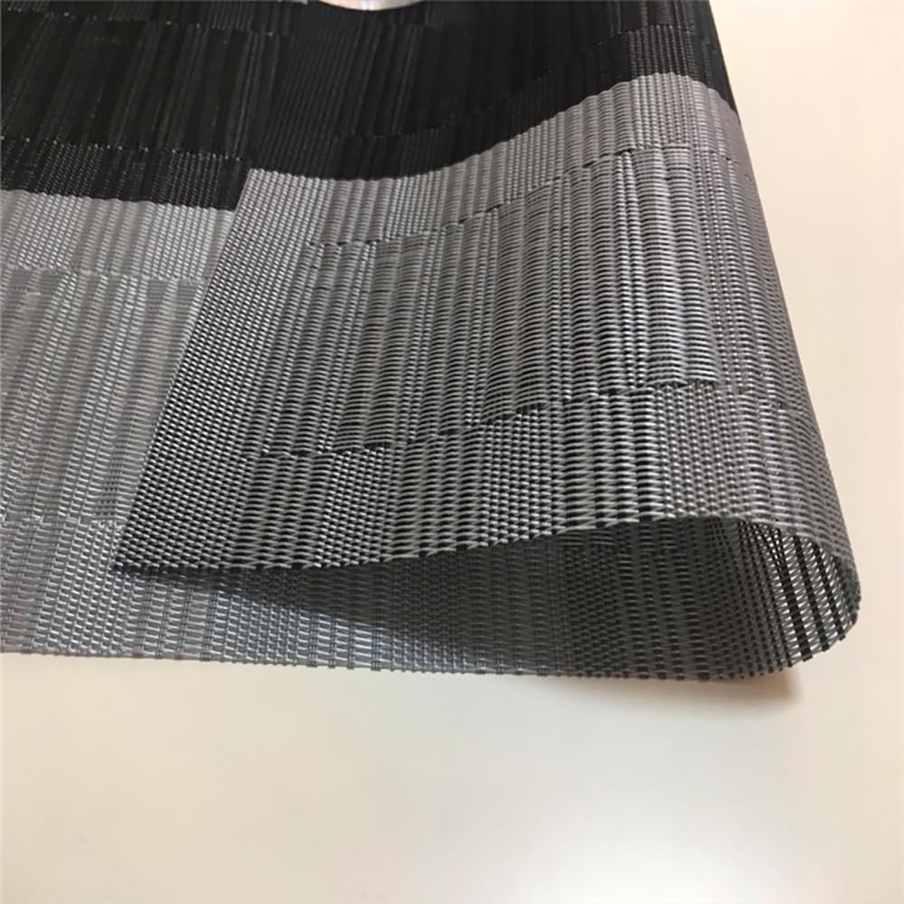 PIGCHCY Washable Vinyl Woven Table Placemats - Set of 4 Elegant Durable Dining Mats for Kitchen, Restaurant & Home Decor (Black) - Perfect for Everyday Meals, Dinner Parties & Holiday Gatherings