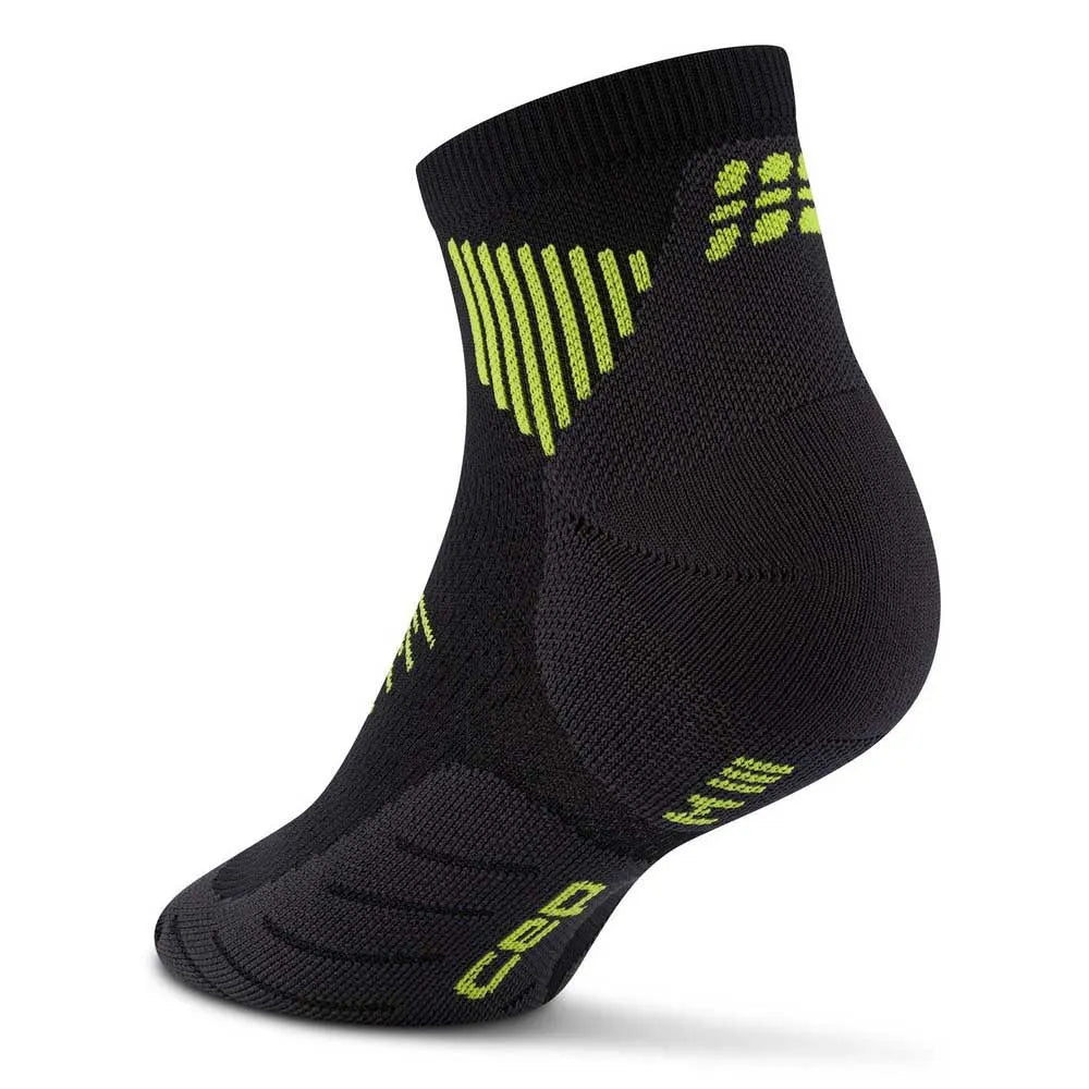 CEP Men's Running Socks Low Cut 5.0 - Breathable Performance Athletic Socks for Jogging, Gym & Marathon (Black/Lime)