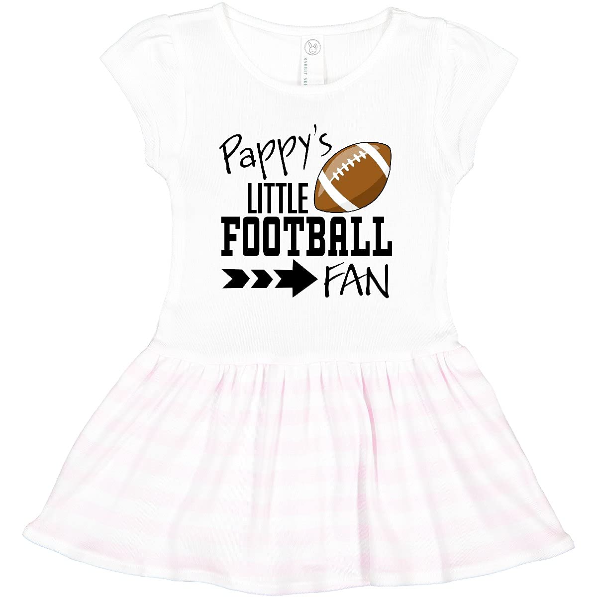Inktastic Pappy's Little Football Fan Toddler Dress - Cute Baby Girl Outfit for Game Day, Sports Events & Family Photos | Soft Cotton Casual Playwear