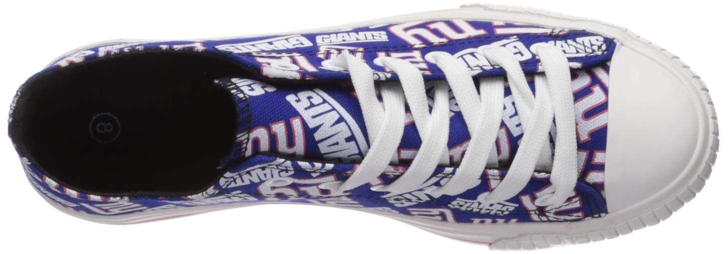 FOCO Women's NFL New York Giants Low Top Canvas Shoes - Size 6 - Casual Sneakers for Fans, Game Day Outfits & Everyday Wear