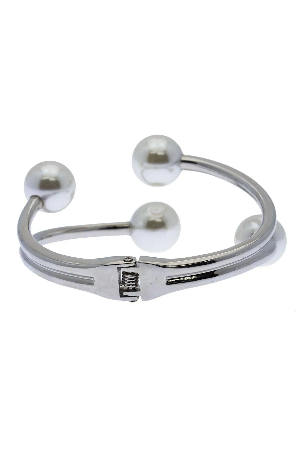 Elegant Hinged Pearl Cuff Bracelet for Women - Luxury Adjustable Pearl Jewelry Gift for Wedding, Party & Special Occasions