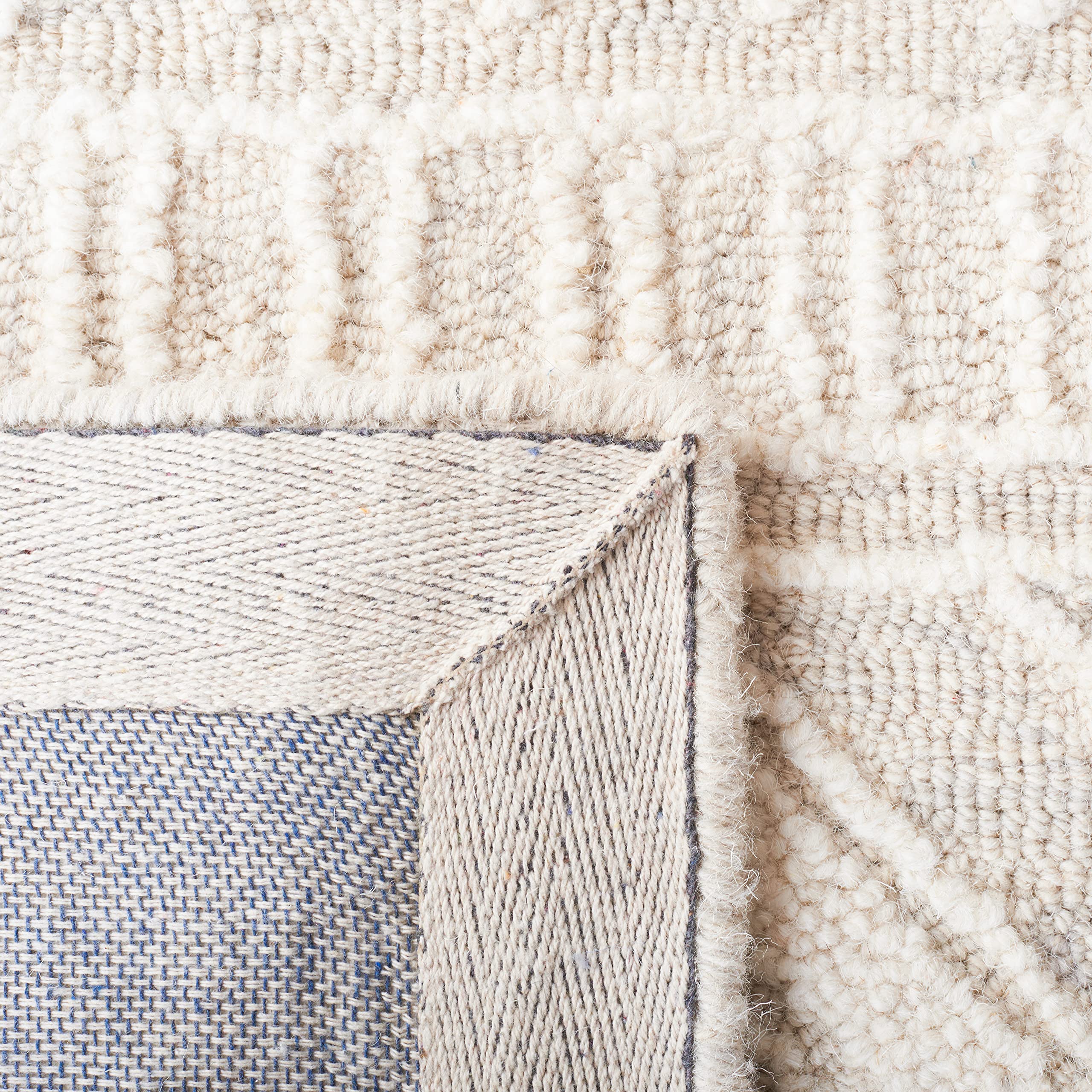 SAFAVIEH Metro Collection 6'x6' Square Grey Ivory Wool Area Rug - Handmade Premium Quality for Living Room, Dining Room & Bedroom Decor | Soft & Durable Floor Covering for Home Interior Design
