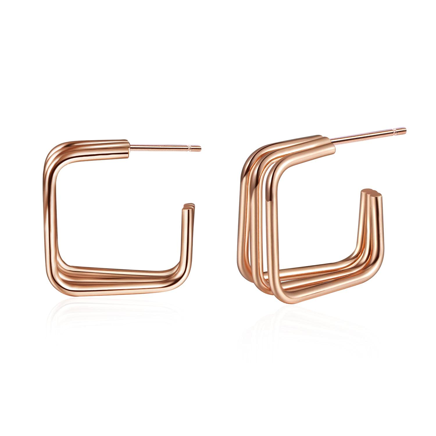 14K Gold Hoop Earrings for Women - Dangle Drop Large Hoop Earrings in Sterling Silver Gold Plated - Perfect Gift for Women & Girls - Elegant for Parties, Weddings & Everyday Wear