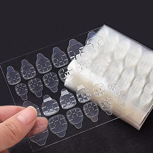 Darkstick 12-Piece Double-Sided Nail Adhesive Stickers - Breathable, Transparent, Bendable Fake Nail Glue for Women & Girls (24 Stickers Total) - Perfect for Salon, Home Manicures & Nail Art Extensions