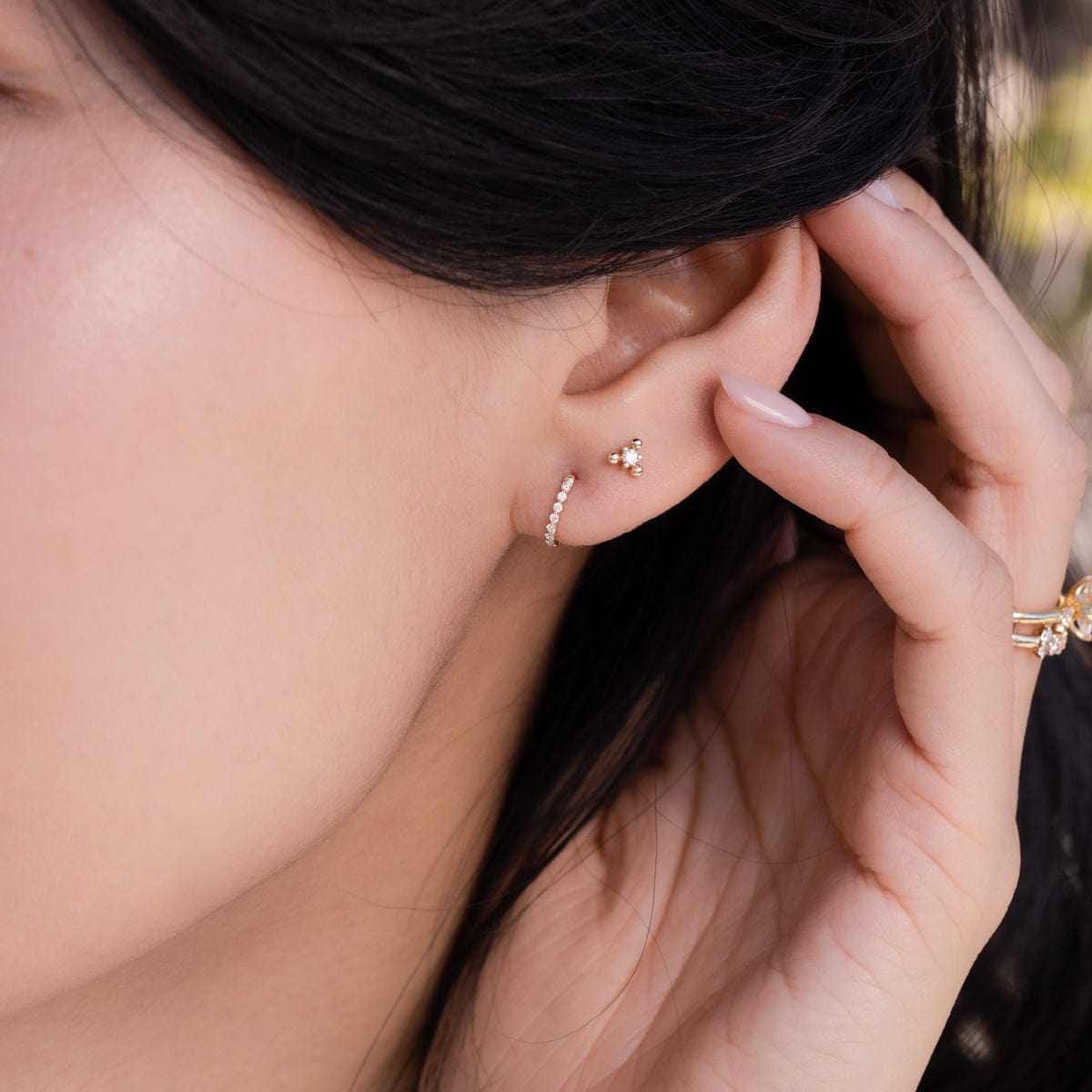 Floating Diamond Huggie Earrings - Elegant Dainty Hoops for Women - Perfect for Everyday Wear, Parties & Special Occasions