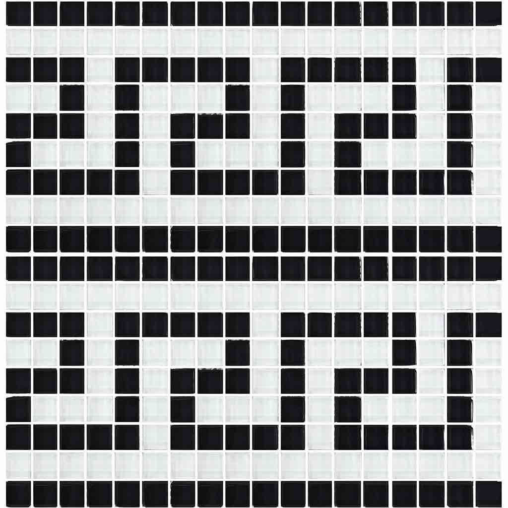 Premium Black and White 5/8x5/8 Glass Pool Waterline Tile - Perfect for Swimming Pool Borders, Backsplashes & Mosaic Designs