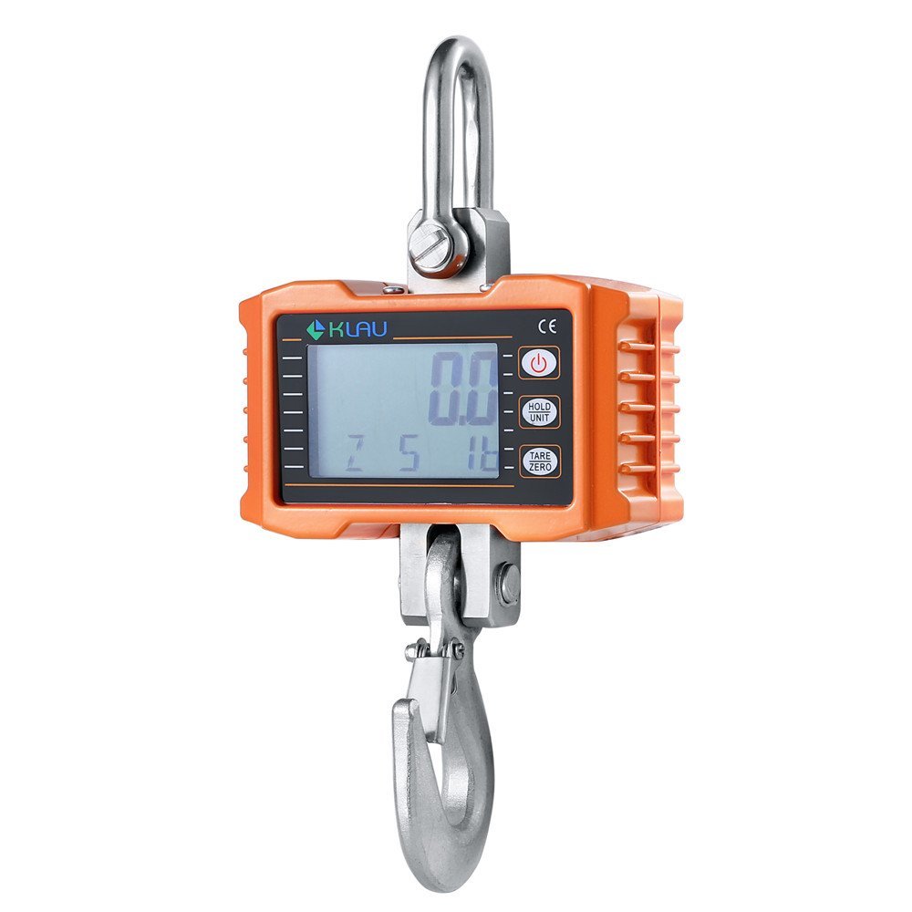 500kg/1000lb Digital Hanging Crane Scale - Heavy Duty Industrial Smart Weighing Tool for Farm, Factory & Warehouse | Orange Hoist Scale for Livestock, Construction & Shipping