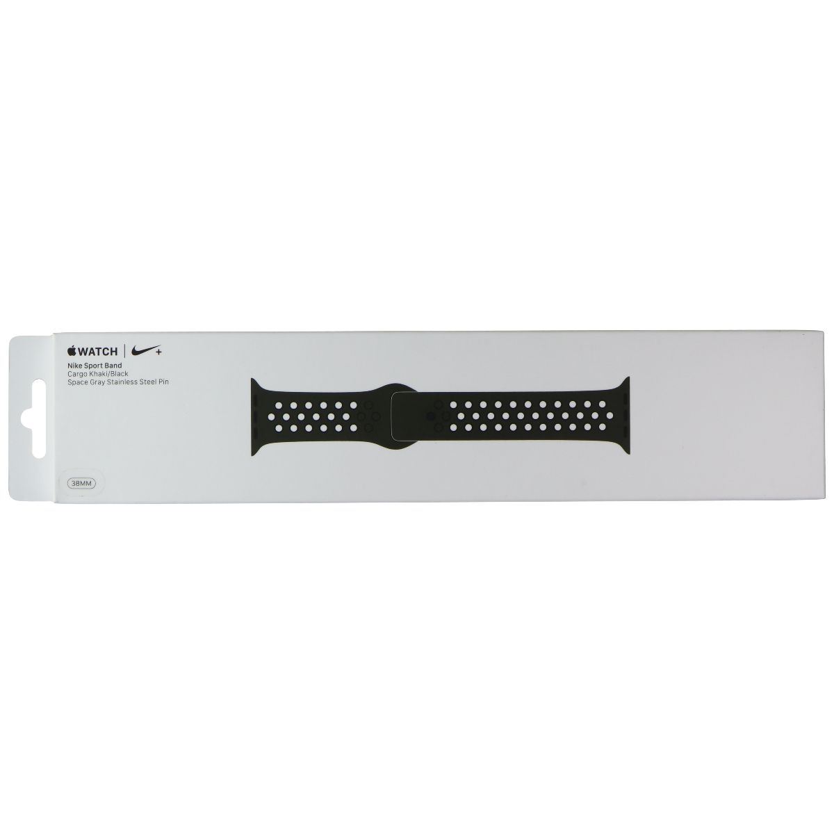 Apple Watch 38mm Nike+ Sport Band - Compatible with 41mm/40mm/38mm Models - Cargo Khaki/Black - Lightweight & Breathable for Running, Workouts & Active Lifestyle