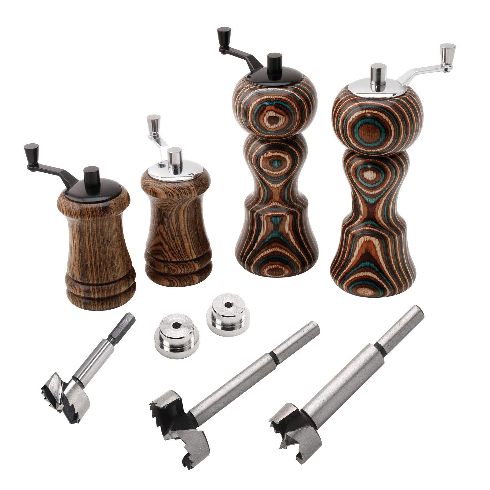Penn State Industries PKGRIND7SS Mini Salt and Pepper Grinder Mechanism Kit - Large Top Starter Package for Woodturning Projects - Perfect for DIY Kitchen Tools and Homemade Spice Mills