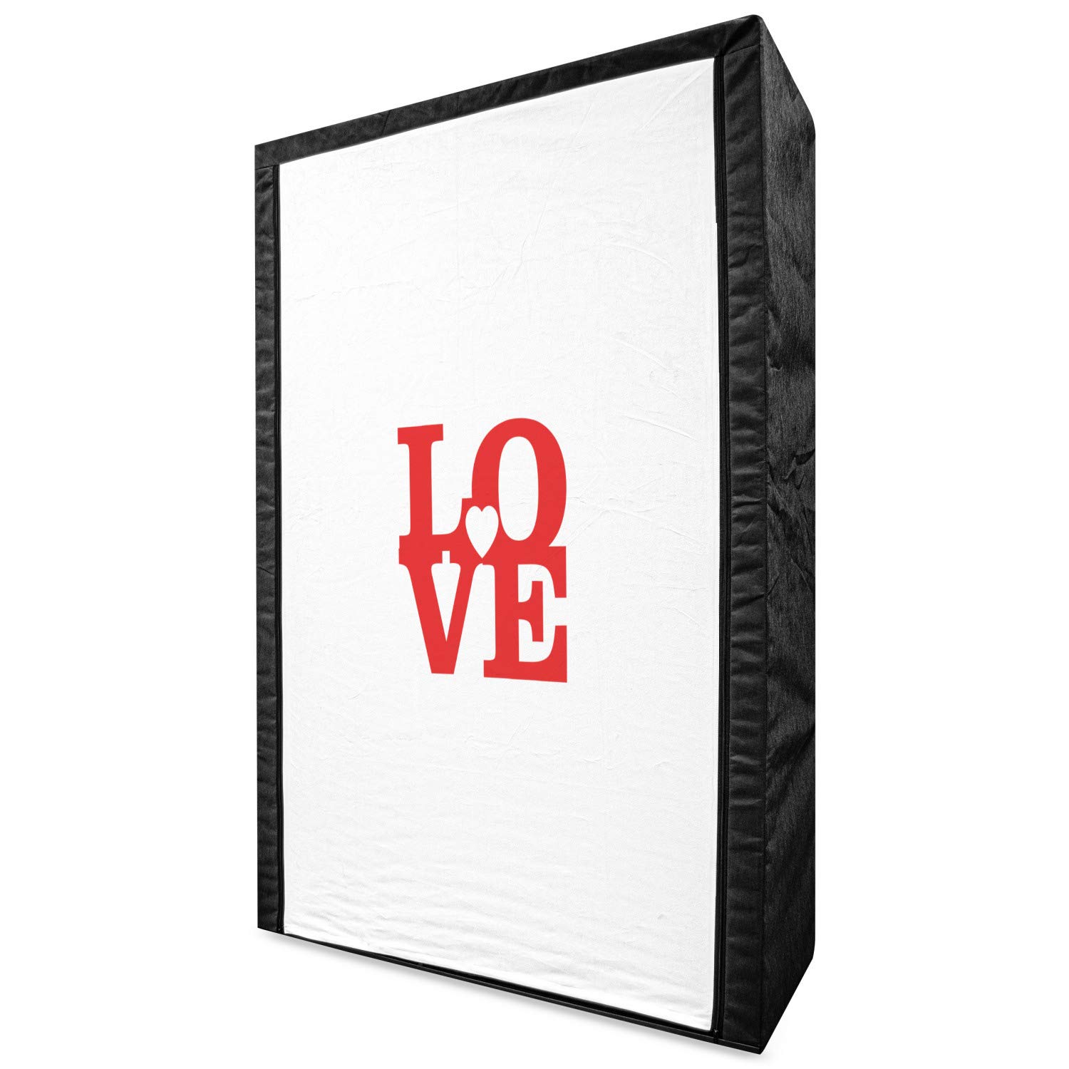Ambesonne Love Portable Fabric Wardrobe - Valentine's Day Romantic Vintage Wedding Decor, 42.5