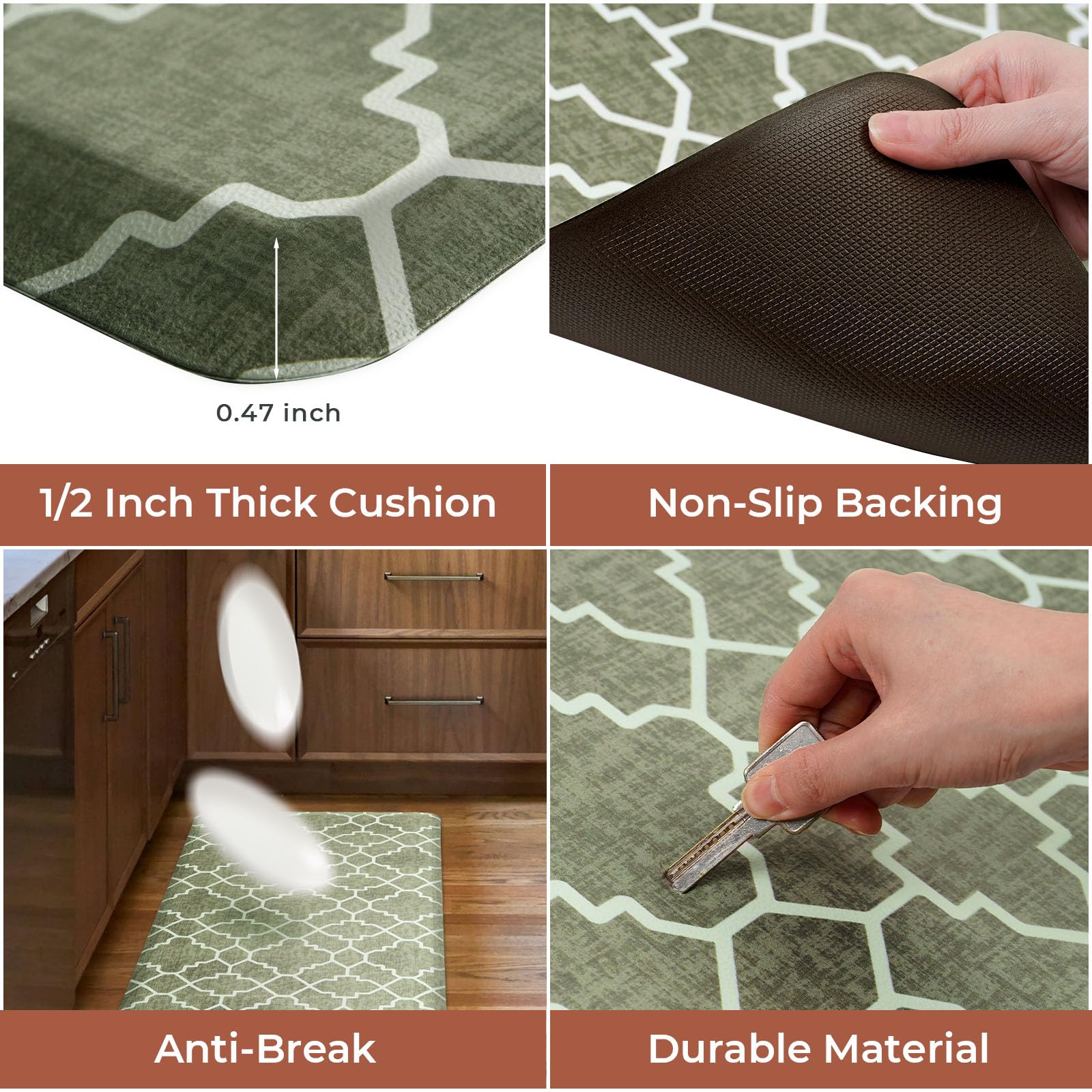 FRESHMINT Trellis Kitchen Mat - 0.47