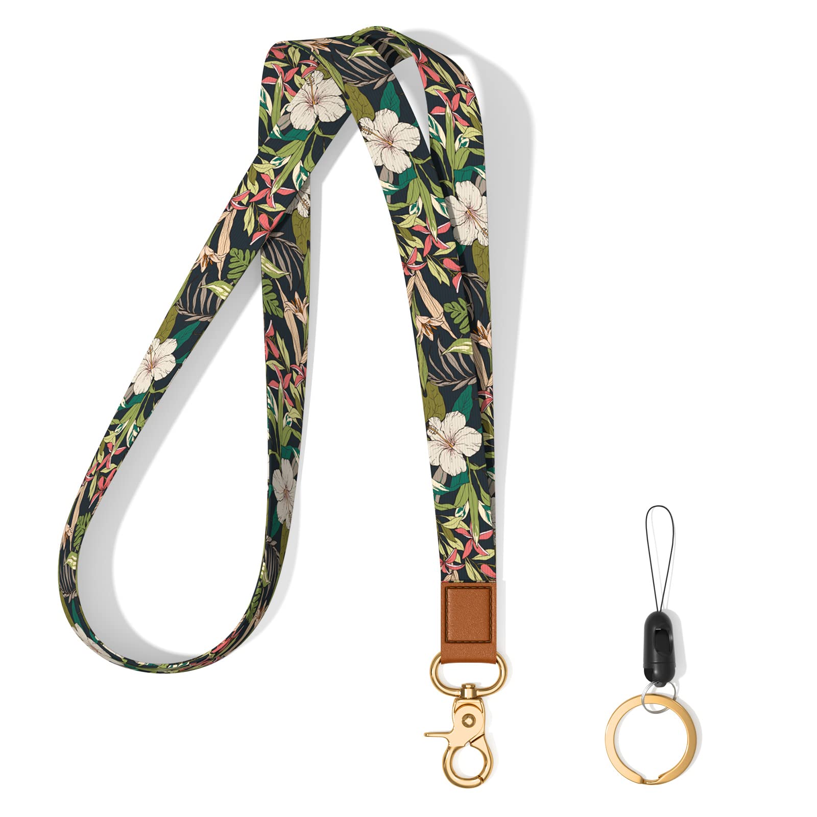 Durable Neck Lanyard Keychain - Adjustable Long Lanyard Strap for Keys, ID Badges, Cards, Wallet & Phone - Perfect for Work, School, Events & Travel Accessories (Black/Assorted Colors)