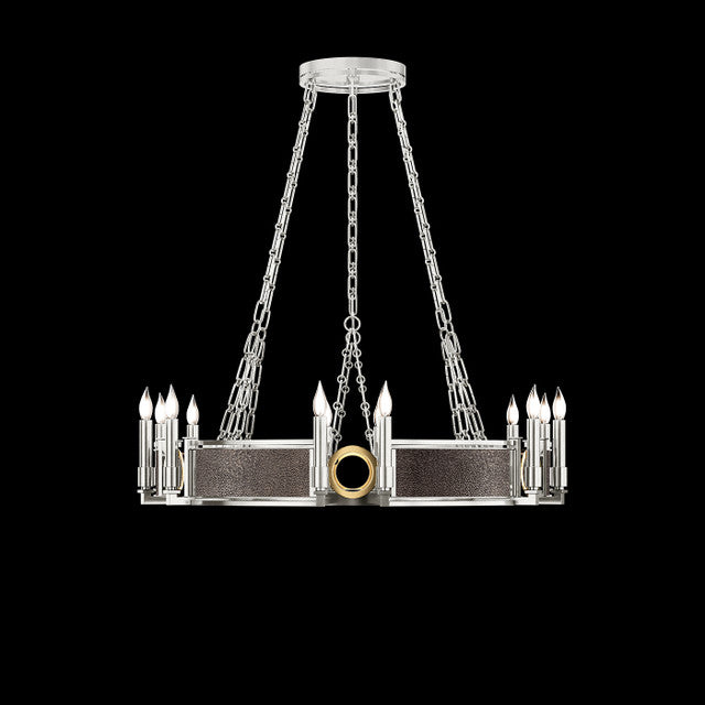 35.75W Round Crystal Chandelier - Modern Ceiling Light Fixture for Dining Room, Bedroom & Living Room Decor