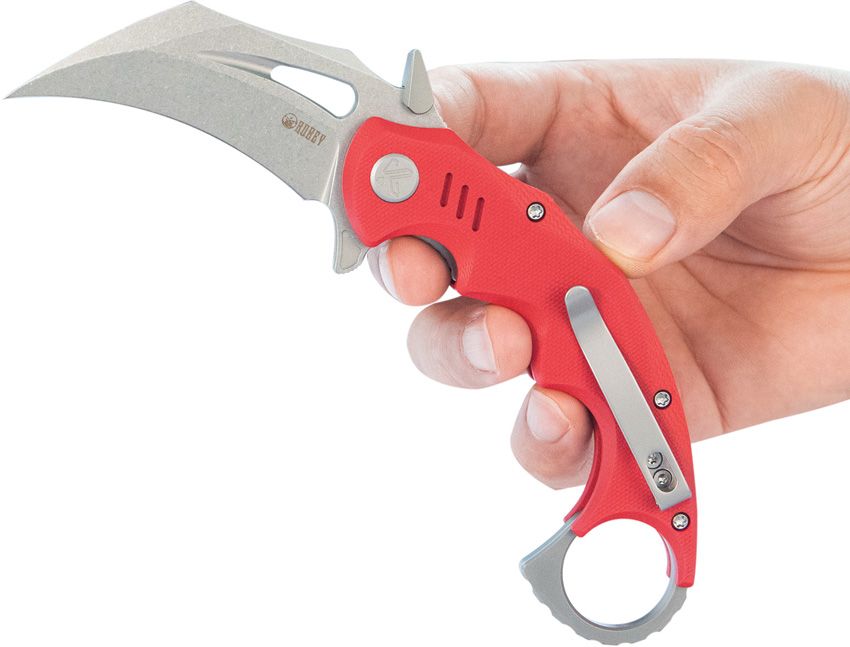Kubey KU262D Mini Wrath Karambit Folding Knife - Red Tactical EDC Pocket Knife for Outdoor Camping, Hiking & Survival Gear