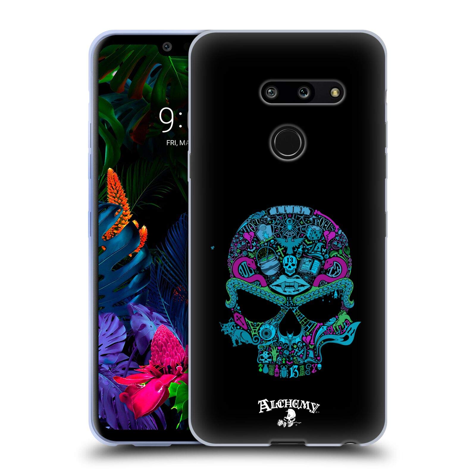 Alchemy Gothic Toil & Trouble Skull Soft Gel Case for LG G8 ThinQ | Officially Licensed by Head Case Designs | Perfect for Gothic Style & Everyday Protection