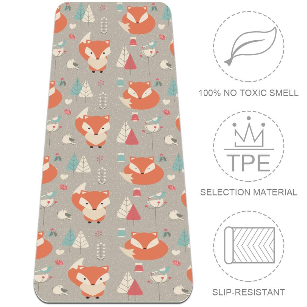 LORVIES Fox Pattern Eco-Friendly Non-Slip Yoga Mat - 72