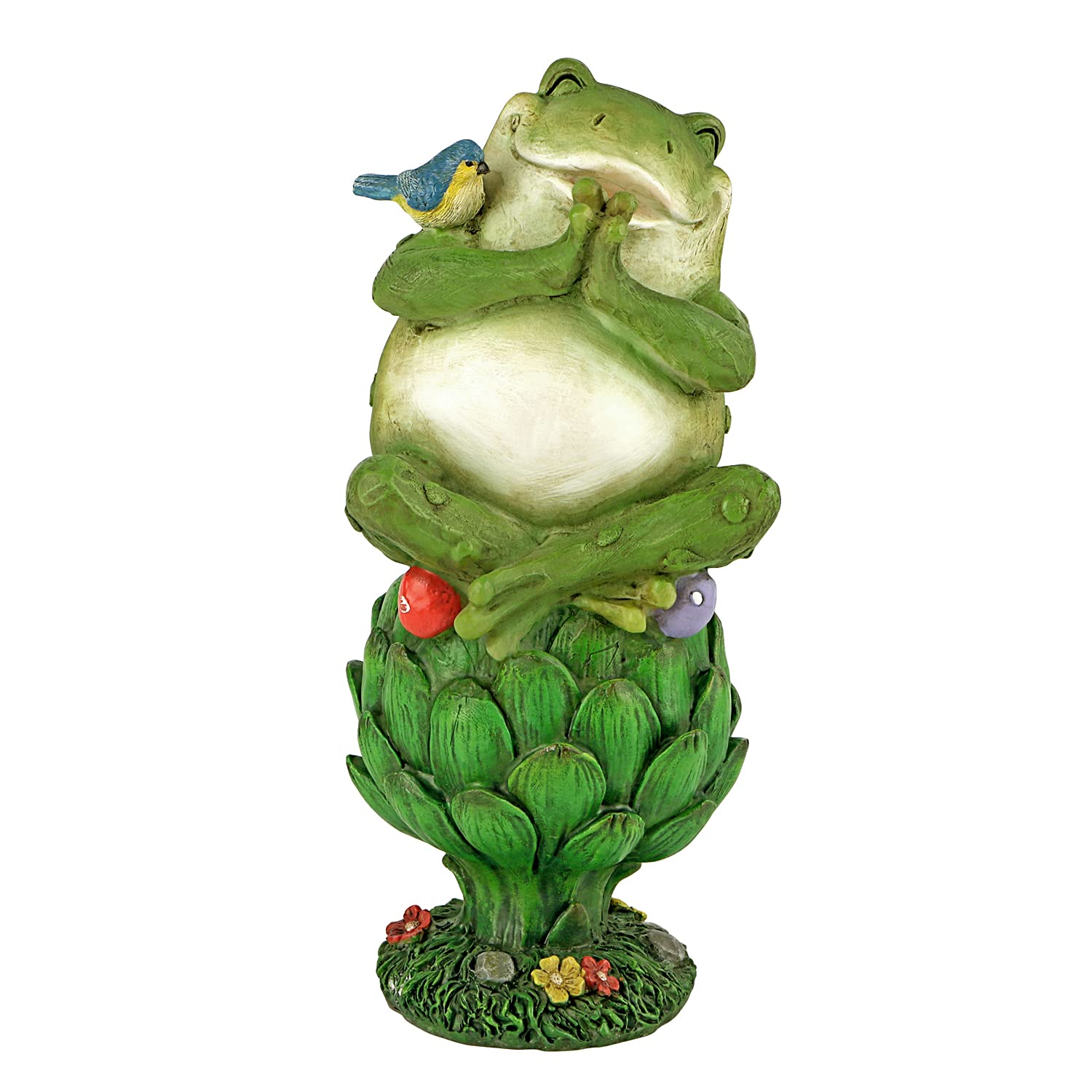Tfro & Cile Polyresin Garden Animal Statue - 9 Inch Outdoor Meditation Frog Figurine for Home Decor, Garden, Patio - Perfect for Zen Gardens, Yoga Spaces & Outdoor Relaxation Areas