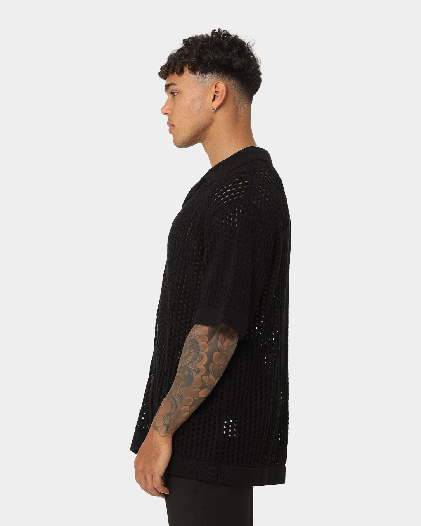 404 Coastal Button Up Shirt for Men - Stylish Black Casual Shirt for Beach, Vacation & Summer Outfits