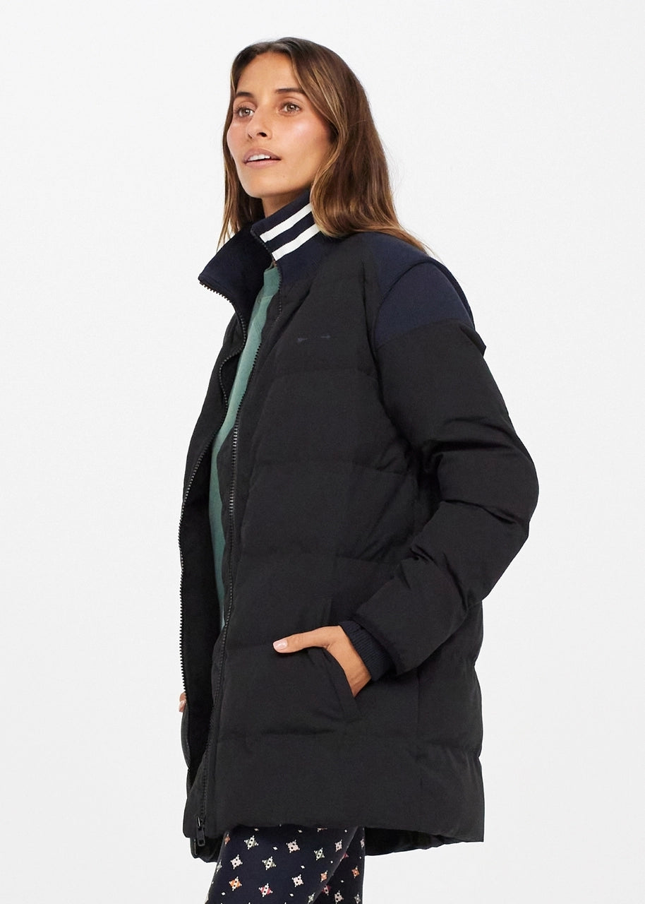 Alpes Longline Jacket for Men - Waterproof Windbreaker Outdoor Coat with Hood - Black Winter Jacket for Hiking, Camping & Urban Style