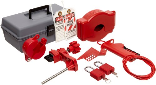 Brady Valve Lockout Toolbox Kit with 2 Safety Padlocks - Industrial Safety Lockout Tagout (LOTO) Equipment for Maintenance & Repair - Perfect for Factories, Power Plants & Mechanical Workshops