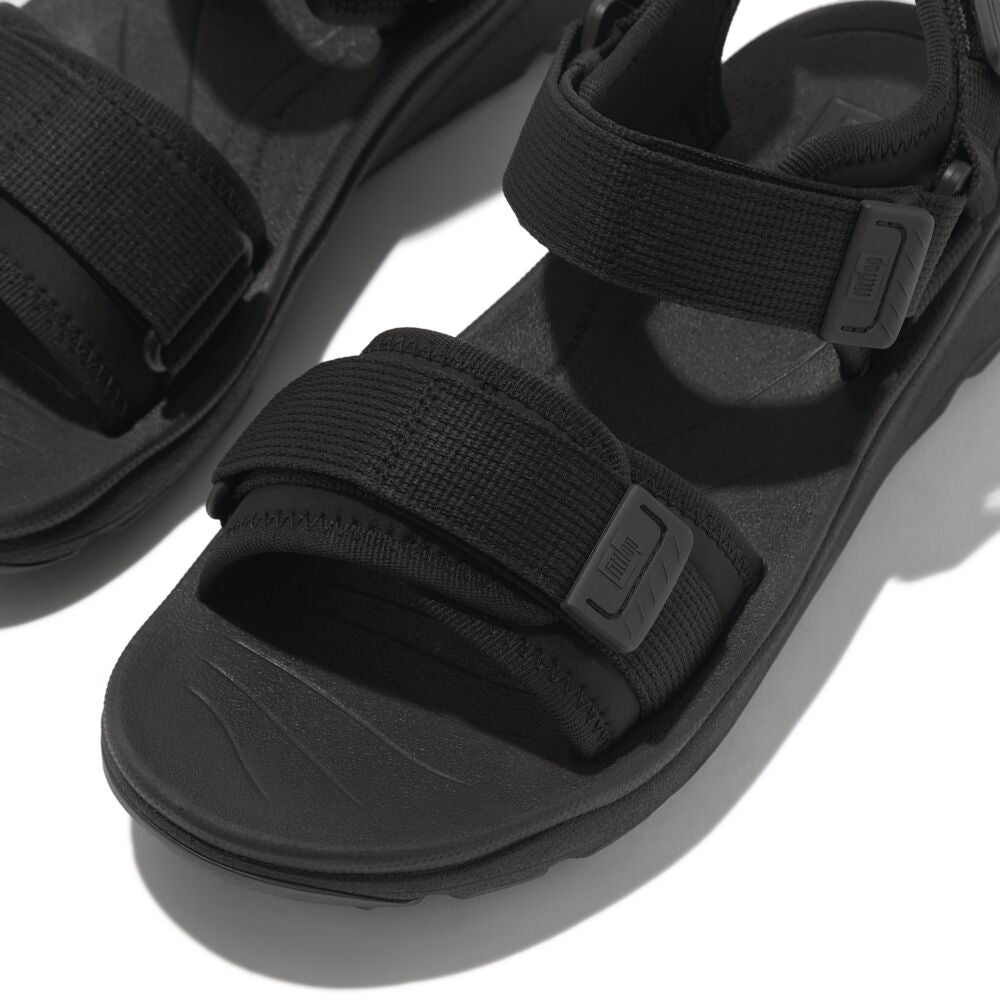 FitFlop Neo D Hyker Sandals for Women - Comfortable Walking & Hiking Sandals - All Black - Perfect for Outdoor Adventures, Travel & Casual Wear