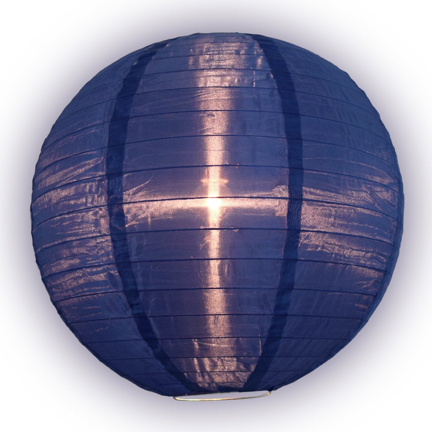 20 Inch Navy Blue Shimmering Nylon Lantern with Parallel Ribbing - Durable Hanging Outdoor/Indoor Decoration for Garden, Patio, Wedding & Party Decor