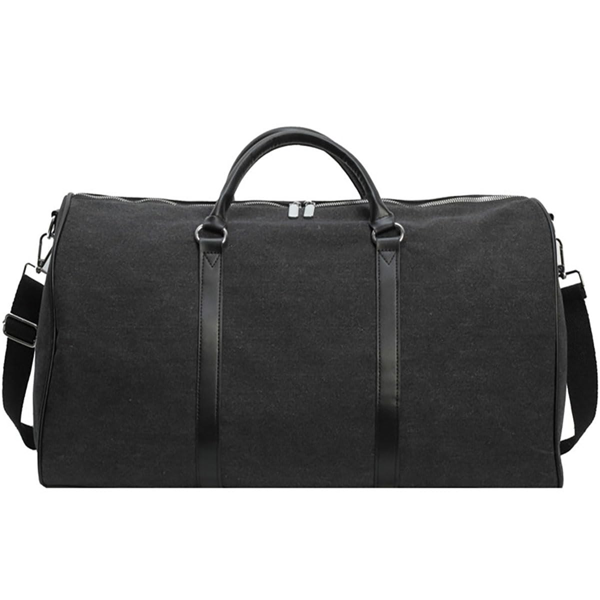 Premium Canvas Duffle Bag - Large Weekender Travel Bag for Gym, Camping, Hiking & Storage | Durable Carry-On Duffel with Spacious Interior (Black) - Perfect for Weekend Getaways, Sports Gear & Outdoor Adventures