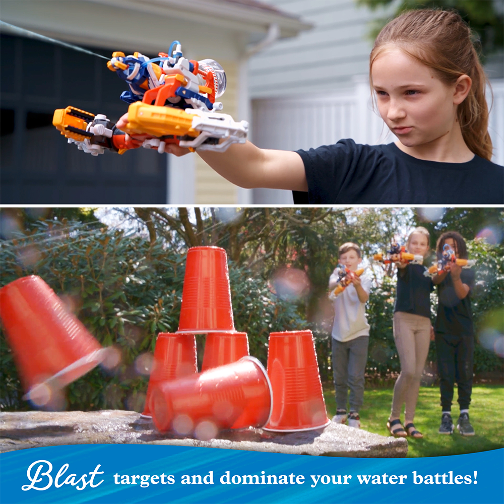 Mega Cyborg Hydro Blaster - High-Pressure Water Gun for Outdoor Fun, Pool Parties, and Summer Games | Super Soaker Toy for Kids and Adults | Durable Splash Battle Water Blaster for Backyard, Beach, and Park Adventures