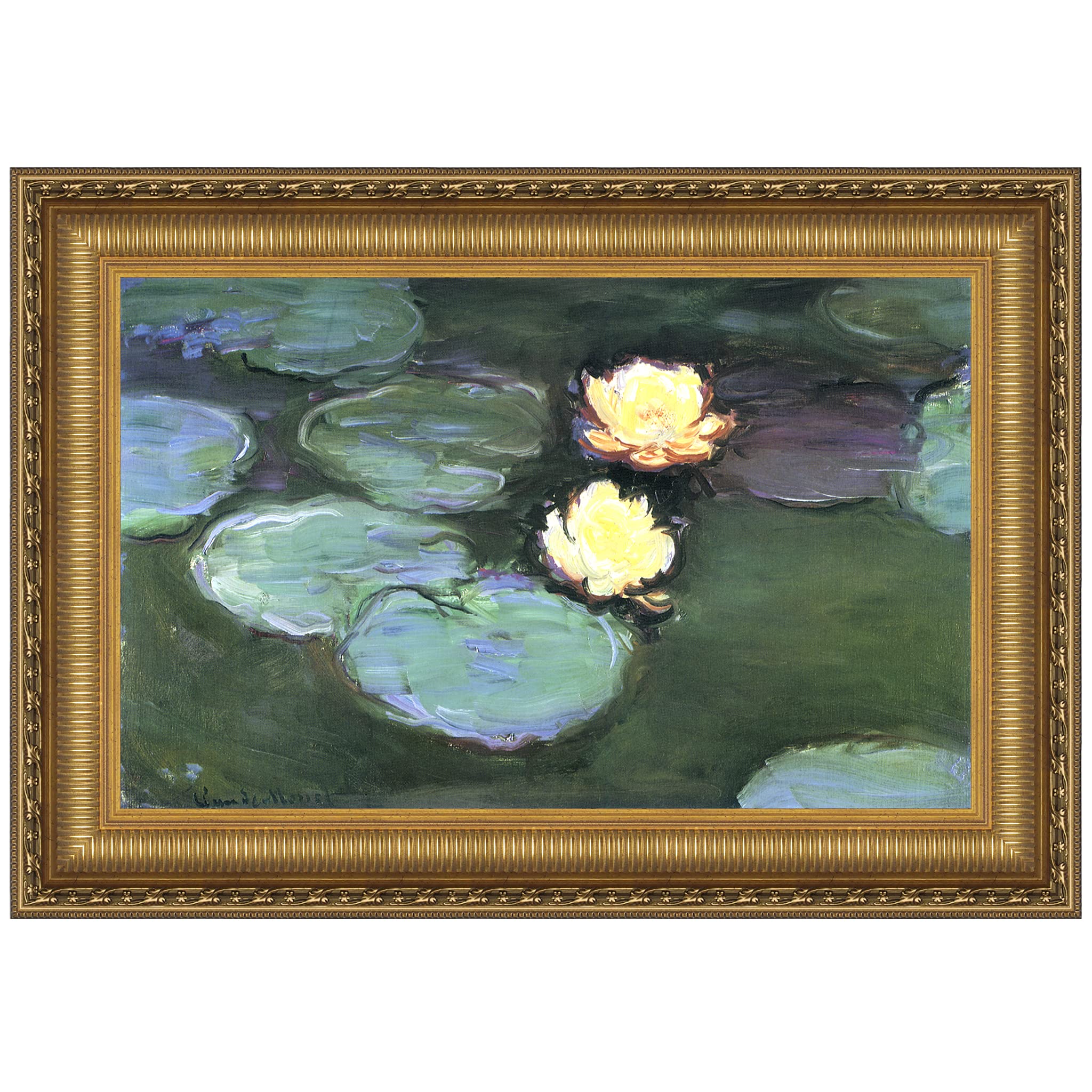 Design Toscano Water Lilies (Nympheas) 1898 Canvas Replica Painting - Large Wall Art - Perfect for Living Room, Bedroom & Office Decor