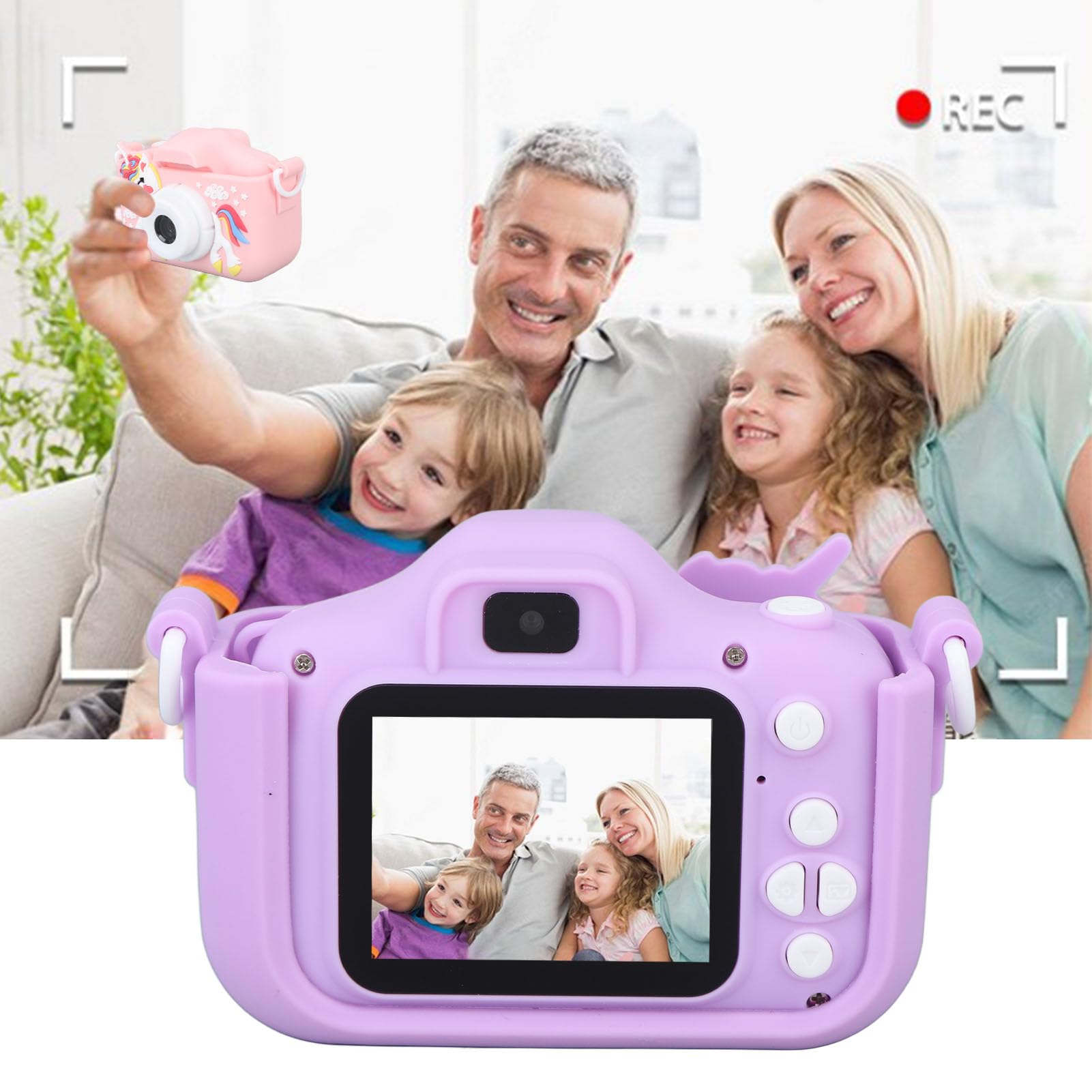Kids Digital Selfie Camera - HD Video Recording, Fun Games & Music, Perfect Toy for Toddlers & Children (Purple) | Great for Birthday Gifts, Travel, Playtime & Creative Learning