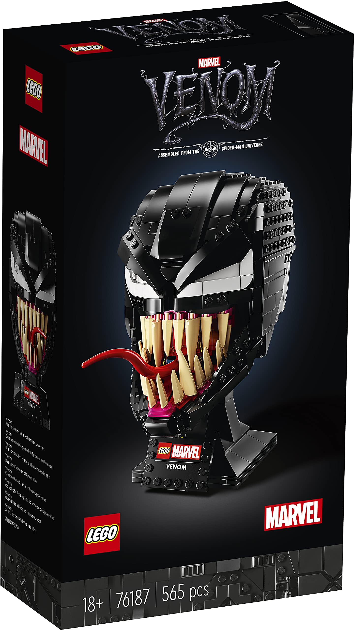 LEGO 76187 Marvel Venom Building Kit - Collectible Mask & Head Display for Marvel Fans, Superhero Gift for Men & Women - Perfect for Home Decor, Cosplay & Collector's Display