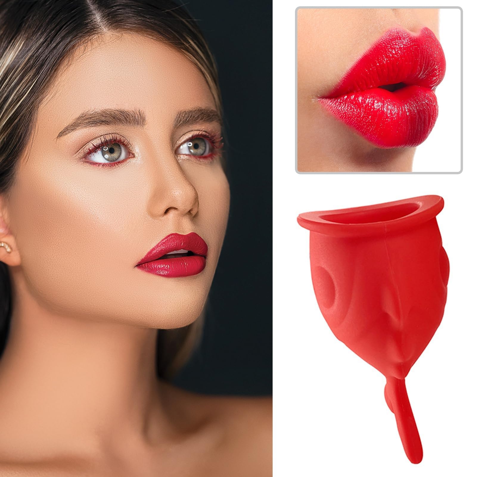 Fish Shape Lip Plumper Tool - Silicone Lip Enhancer for Fuller, Sexy Lips - Natural Pout & Moisturizing Care - Self-Suction Plumping Device for Kissable Lips (Perfect for Date Night & Self-Care Routine)