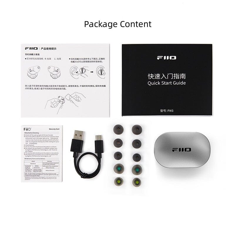 FiiO FW3 True Wireless Earbuds with 10mm Dynamic Drivers, HiFi Bluetooth 5.2 Earphones for Gym, Running & Travel - Premium Sound Quality Wireless Headphones