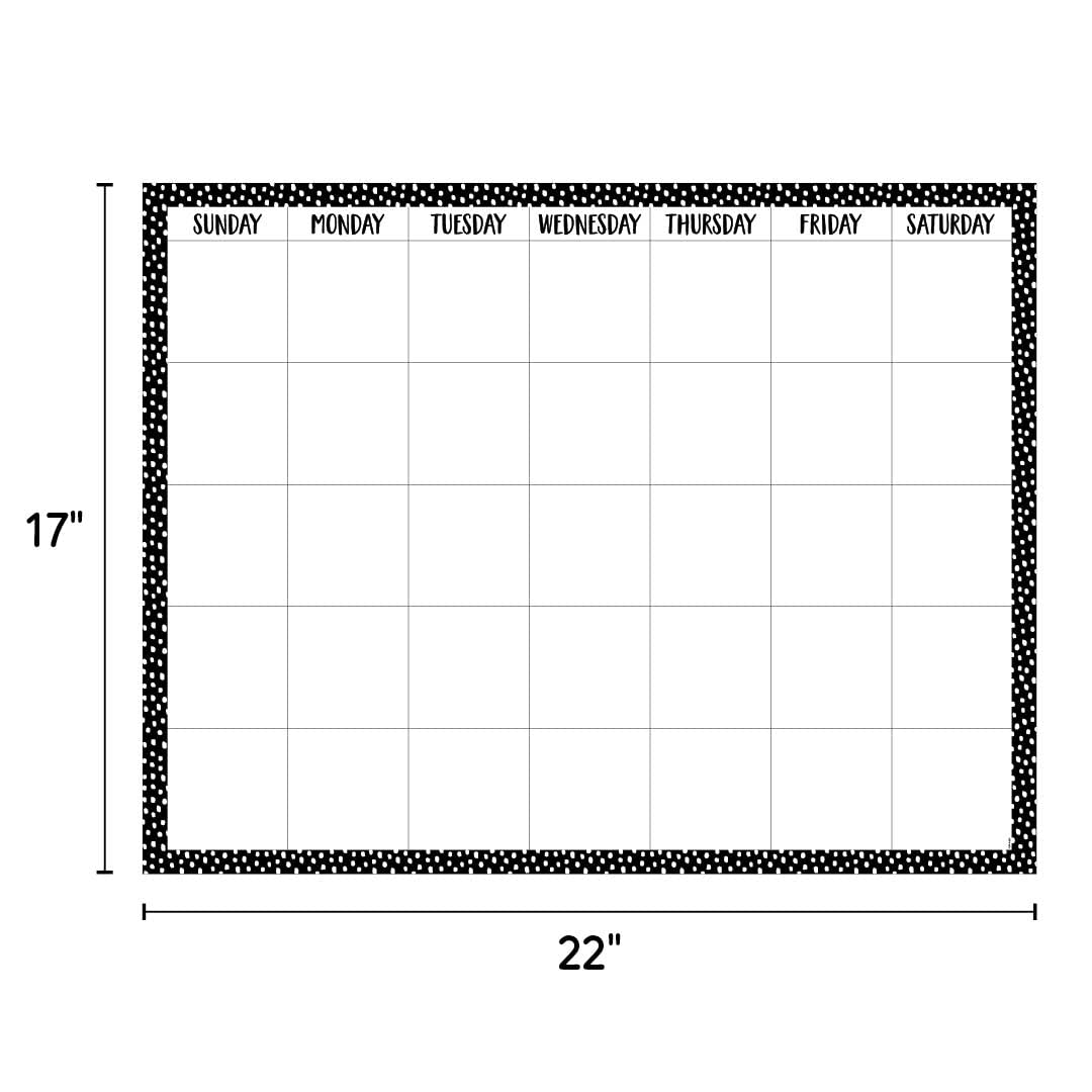 Creative Teaching Press CTP 10613 Messy Dots Black Calendar Chart - Perfect for Classroom Organization, Homeschooling & Teacher Supplies
