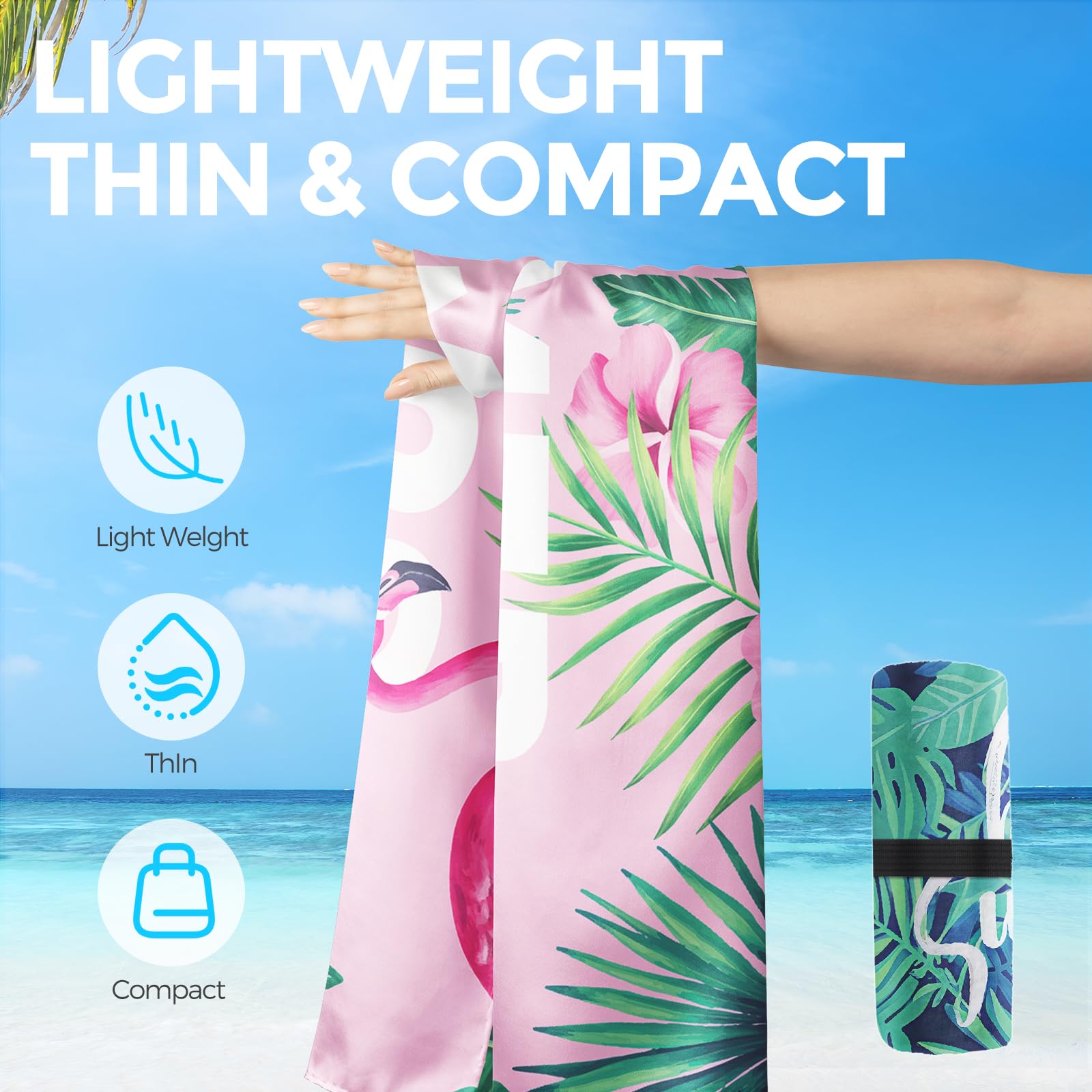 2 Pack Microfiber Lightweight Beach Towels - 71