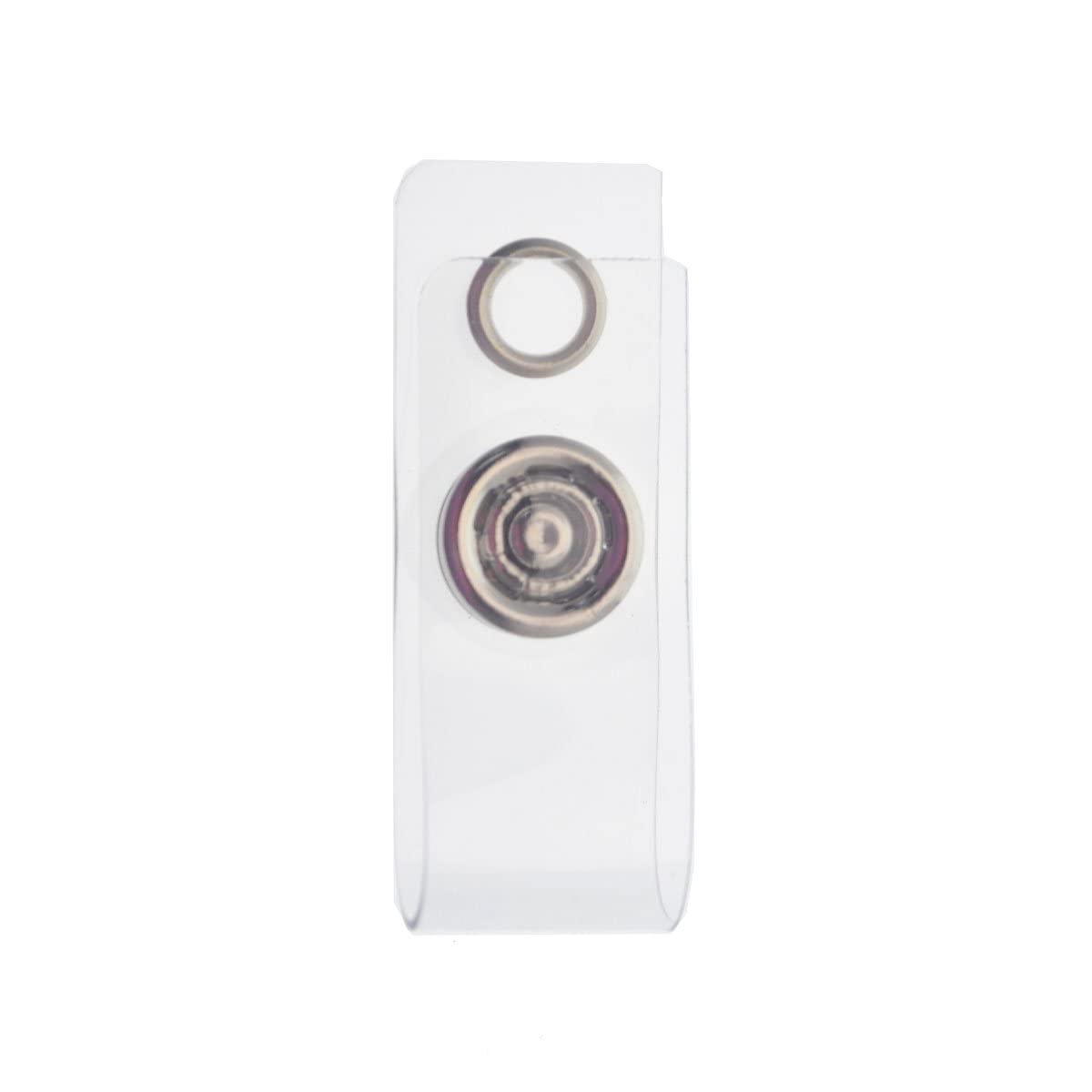 100-Pack Clear Vinyl ID Badge Holders with Snap - for Lanyards & Key Rings - Office & Event Use