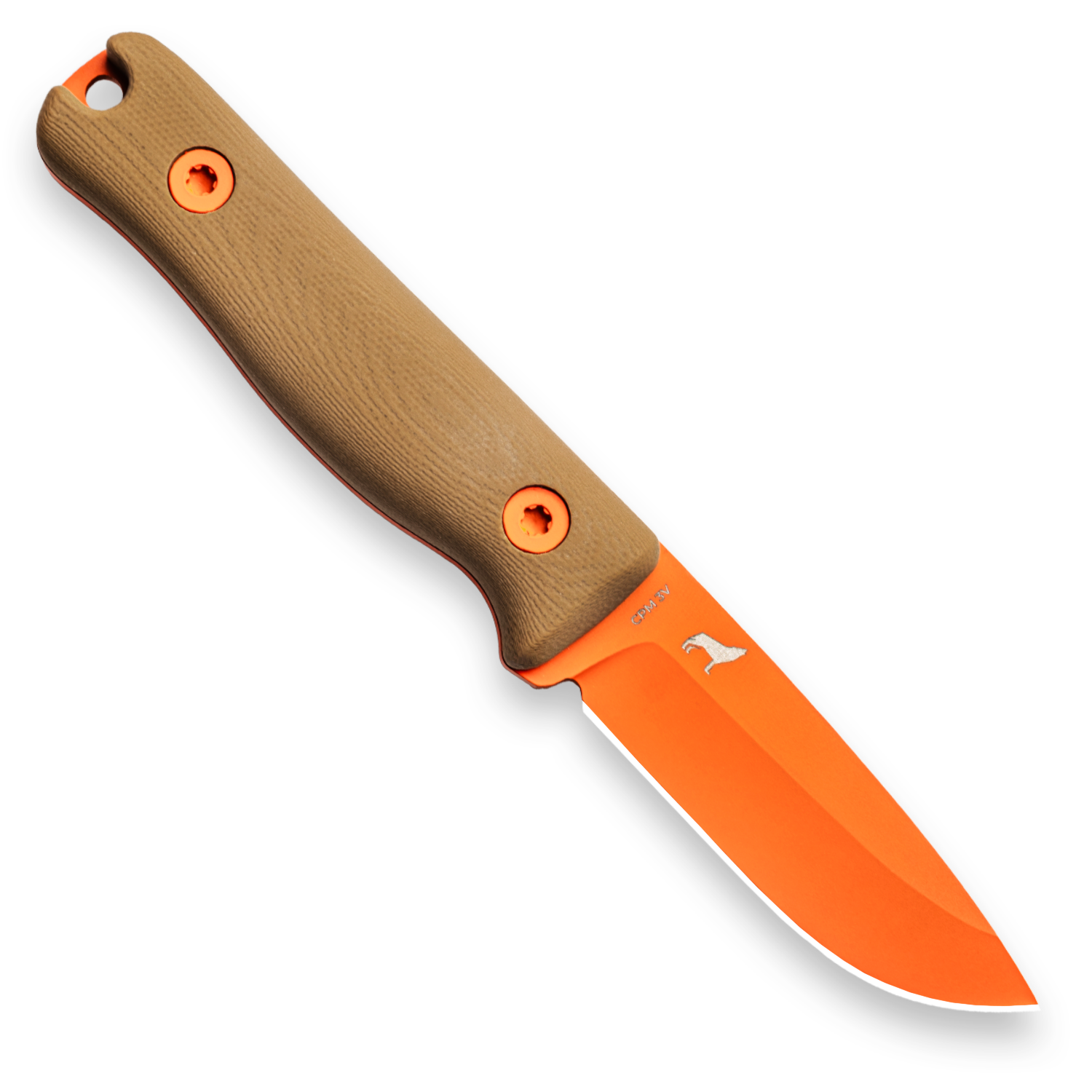 BLEM F3XC Extreme Conditions EDC Fixed Blade Knife - CPM 3V Steel, High Visibility Orange & Coyote Tan G10 Handle - Perfect for Outdoor Survival, Hunting, and Tactical Use