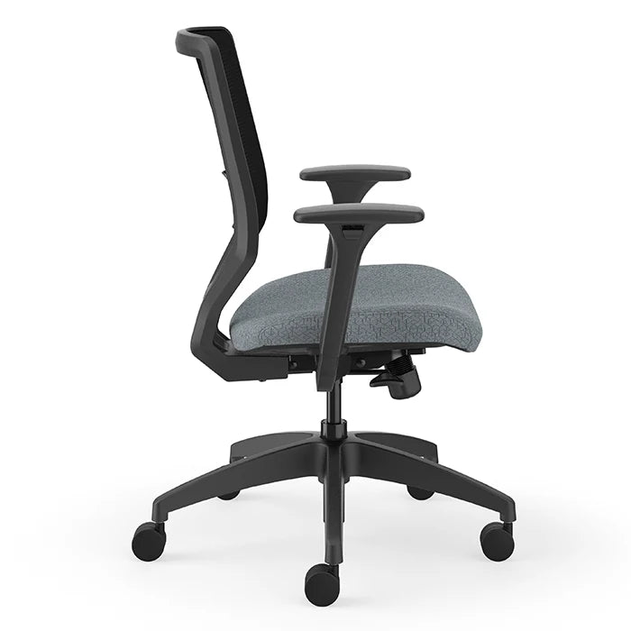 HON Solve Office Task Gray Fabric Chair with High Back Mesh - Ergonomic Desk Chair for Home Office, Computer Work & Long Hours Sitting
