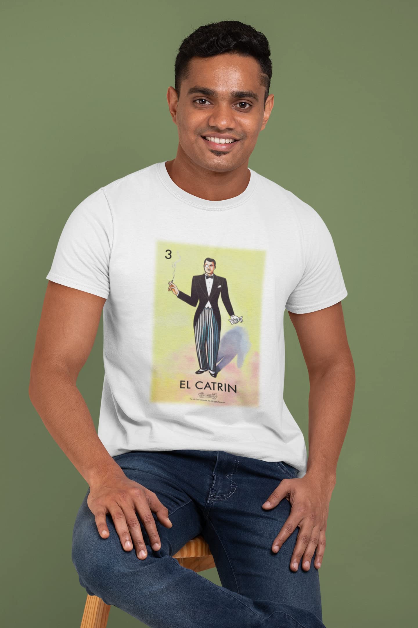 Pop Threads El Catrin Dandy Loteria Card Mexican Graphic T-Shirt for Men - Vintage Latino Cultural Tee for Casual Wear & Hispanic Heritage Events