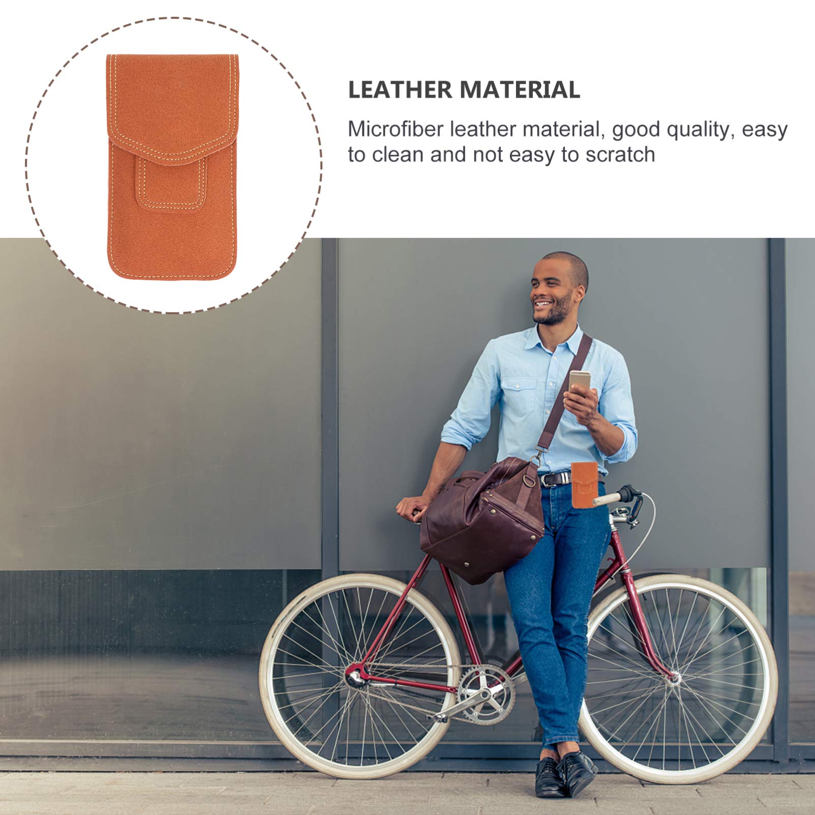 Premium Leather Waist Phone Pouch with Belt Clip - Universal Cell Phone Holder for Men - Perfect for Running, Hiking, Travel & Everyday Carry