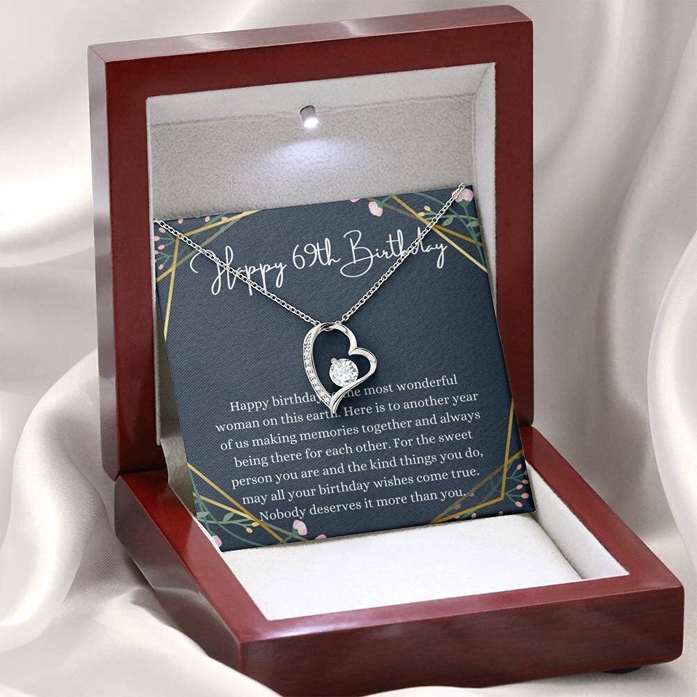 Personalized Handmade Heart Necklace with Message Card - Unique 69th Birthday Gift for Women, Thoughtful Present for 69 Year Old - Perfect for Birthday Celebrations, Anniversaries & Special Occasions