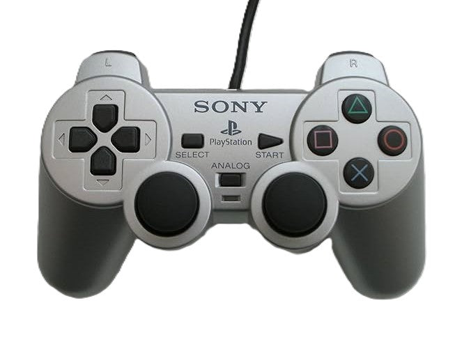 Original PlayStation 2 DualShock 2 Controller - Wireless Gaming Pad for PS2 Console (Silver) | Perfect for Retro Gaming & Classic PS2 Titles