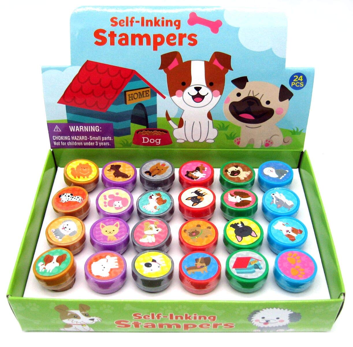 24-Piece Tiny Mills Dog & Puppy Stampers Set - Self-Inking Stamps for Kids, Birthday Party Favors, Classroom Rewards & Goody Bag Fillers - Perfect for Puppy-Themed Parties, Arts & Crafts, and School Activities