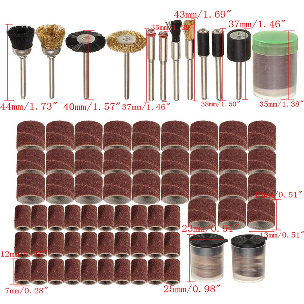150PCS Rotary Tool Accessories Kit - Sanding Drums, Polishing Wheels & Cutting Discs for Drilling, Grinding, Polishing | Compatible with Dremel & Electric Grinders | Perfect for DIY, Woodworking, Metalworking & Jewelry Making