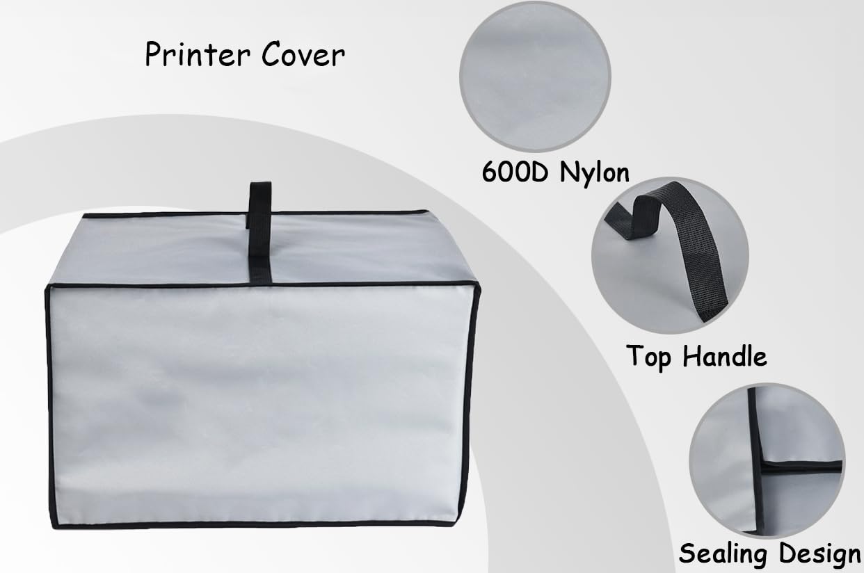 Heavy Duty Anti-Static Waterproof Printer Cover - Dustproof & Heat-resistant Protective Case for HP Smart Tank Plus 651/ENVY Inspire 7955e Wireless All-in-One Printers (Grey) - Perfect for Home Office & Workspace Protection