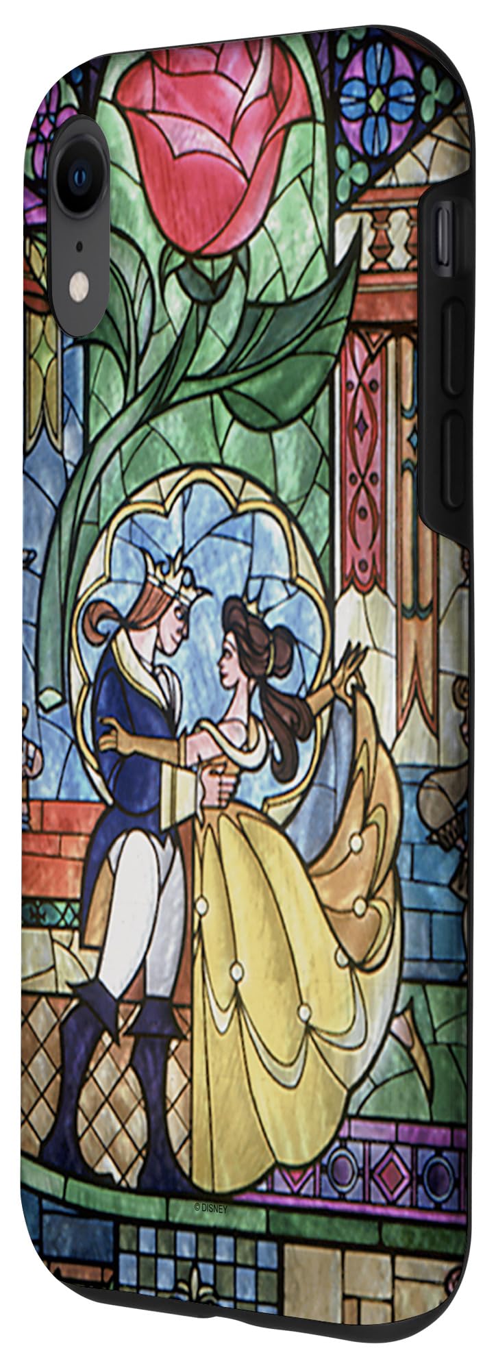 iPhone XR Disney Beauty & The Beast Stained Glass Phone Case - Durable Protective Cover for iPhone XR with Unique Disney Princess Design - Perfect for Disney Fans, Gift Giving & Everyday Use
