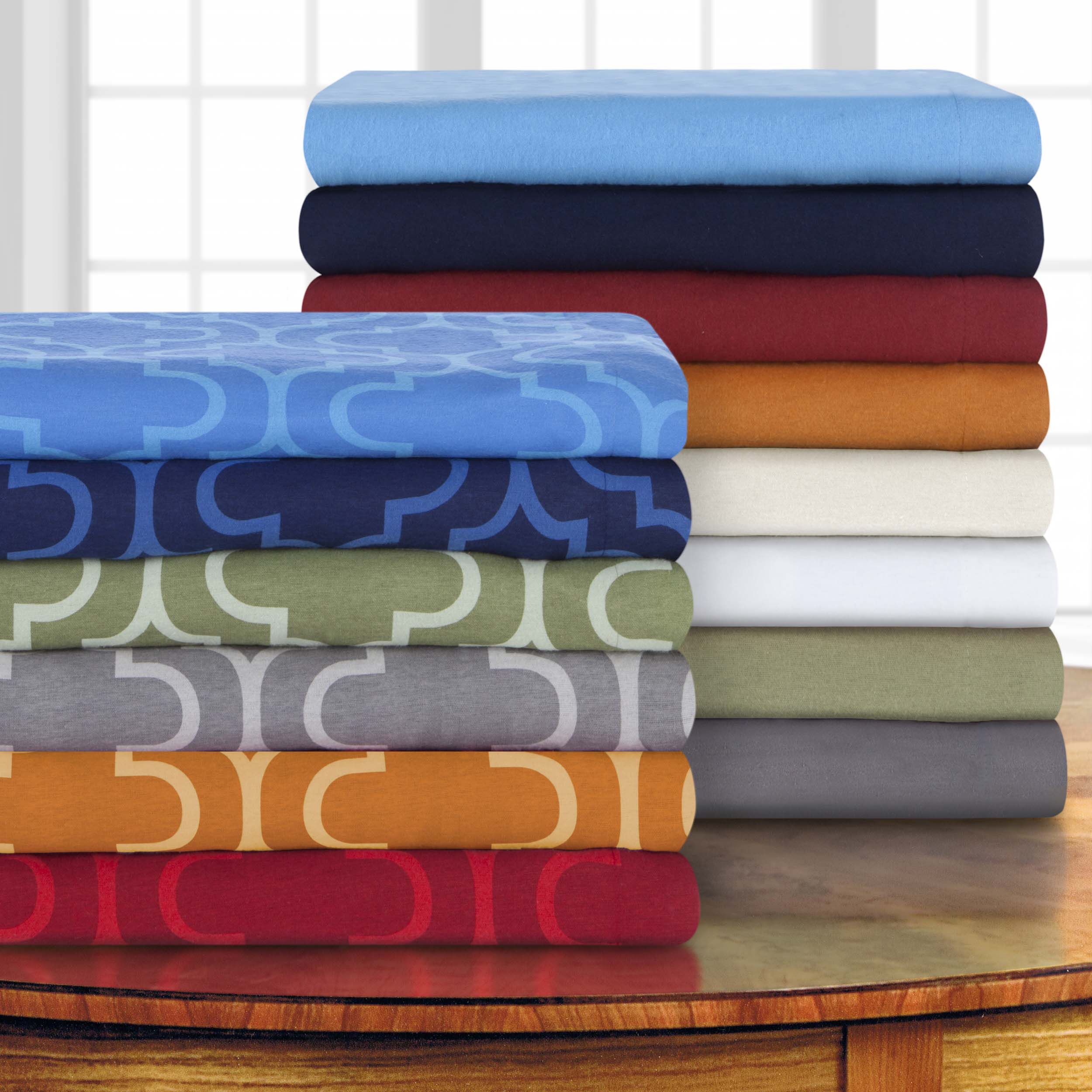 Premium Cotton Flannel Trellis Pattern Deep Pocket Sheet Set - Soft & Cozy Bedding for Winter - Perfect for Cold Nights, Guest Rooms & Cozy Bedroom Retreats