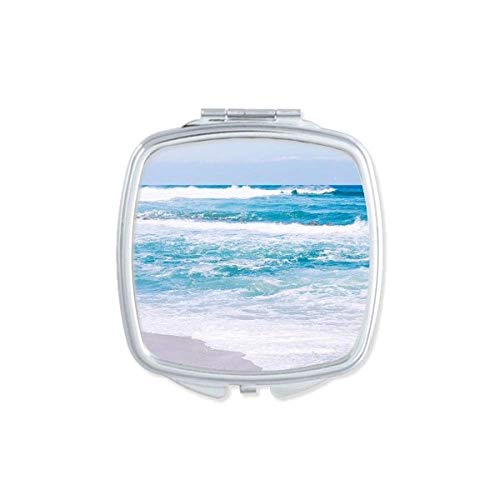 DIYthinker Ocean Water Beach Science Nature Picture Mirror - Portable Compact Pocket Makeup Mirror with Double Sided Glass for Travel, Home & Office Use