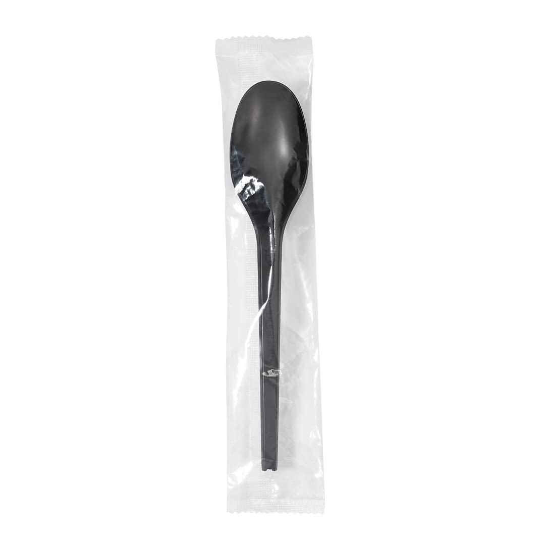 Eco-Friendly 6.5 Inch Compostable Spoons - 250 Individually Wrapped Plant-Based Cutlery Set | BPI-Certified CPLA Disposable Utensils for Hot & Cold Foods | Perfect for Restaurants, Catering, Picnics & Outdoor Events