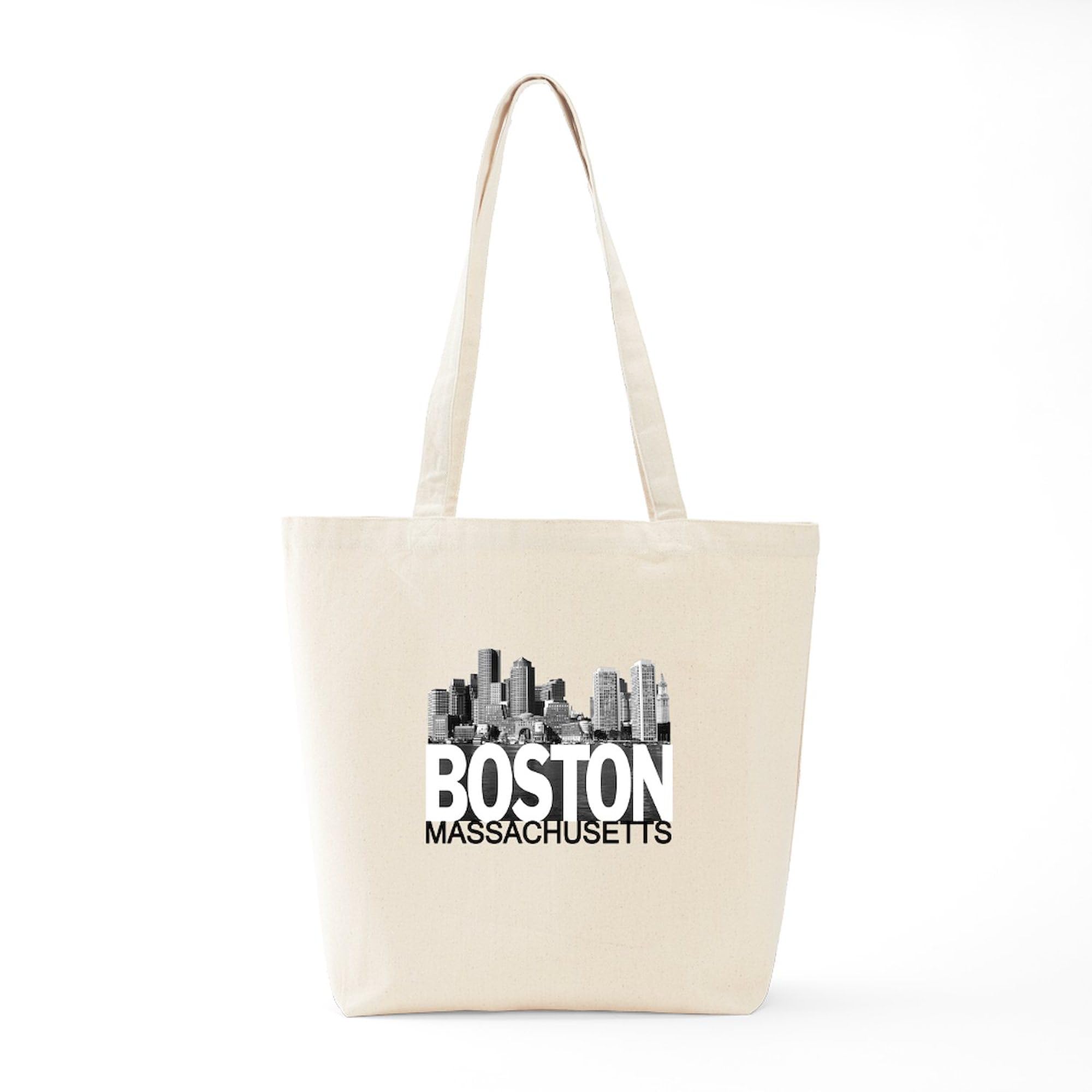 Boston Skyline Tote Bag - Natural Canvas Reusable Shopping Bag for Groceries, Beach & Travel | Eco-Friendly Boston Gift Idea